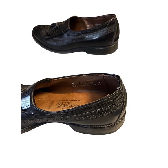 Allen Edmonds Tassel Loafers Black Leather Men’s 9 C USA Made JR Sole main image 4